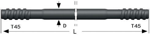 Шестигранная буровая штанга H35, T38-R35, EH35-43T38/R35, 7324-8543-20