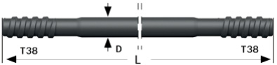 Буровая штанга круглая R39, T38-T38, ER39-37T38/T38, 7324-4337C-30, 90515288