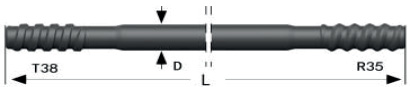 Буровая штанга круглая R39, T38-R35, ER39-49T38/R35, 7324-7249-20
