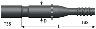Ведущая буровая штанга R56, T38-T38, GT56-37T38/T38, 7955-5637-20, 94000054