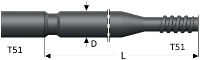 Ведущая буровая штанга R76, T51-T51, GT76-18T51/T51, 7957-7618-20, 94502624